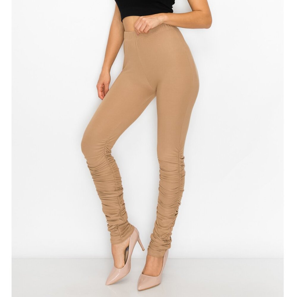 NEW Super Soft Ruched Leggings 4-way Stretch for Women Full Length Pls select SZ